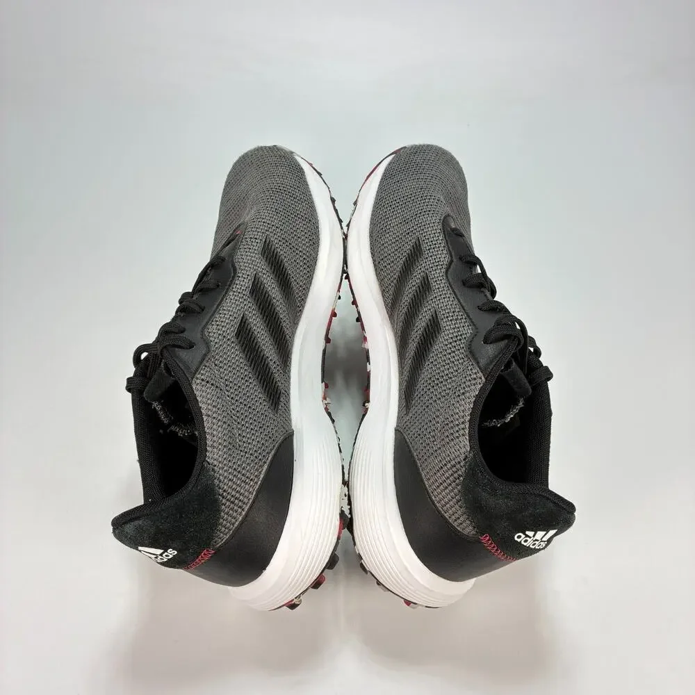 adidas S2G Grey Four Core Black Scarlet Spikeless Golf Shoes FW6318 Men's Sz 10